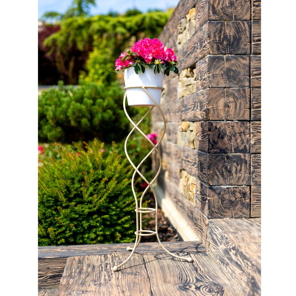 Stojan na květiny LOGONE spirálový kovový černý 75/85cm-0