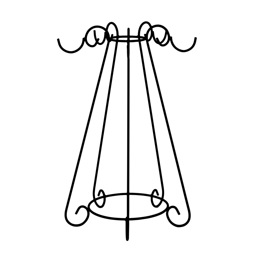 Opory VATAX - Stojan na květiny LUAPULA kónický kovový černý 80cm