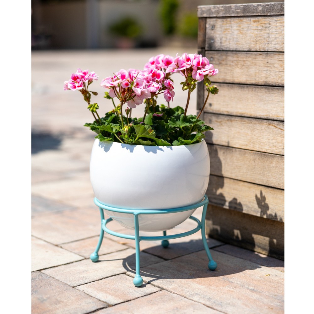 Stojan na květiny PIBOR kulatý kovový černý 25cm-0