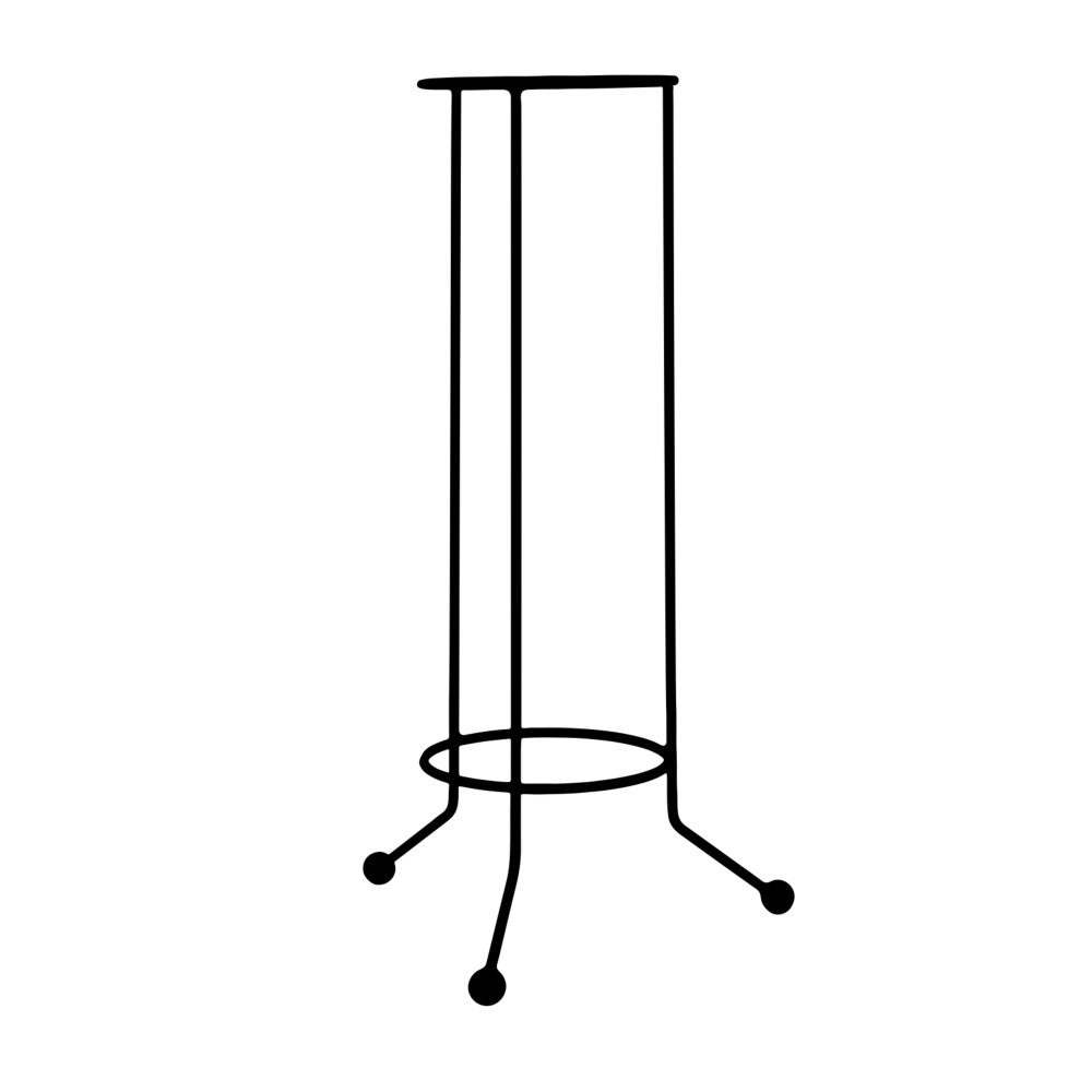 Dekorace - Stojan na květiny SANAGA kulatý kovový černý 58/75/95/115cm