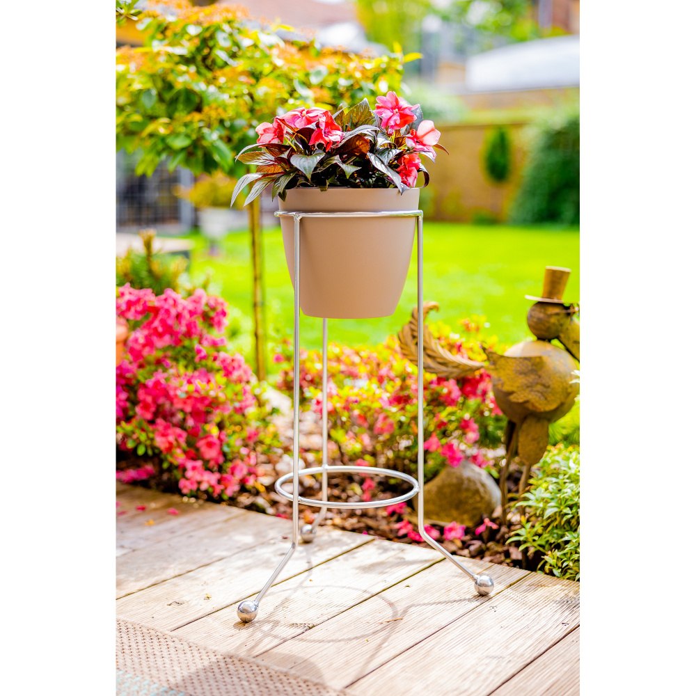 Stojan na květiny SANAGA kulatý kovový černý 58/75/95/115cm-0