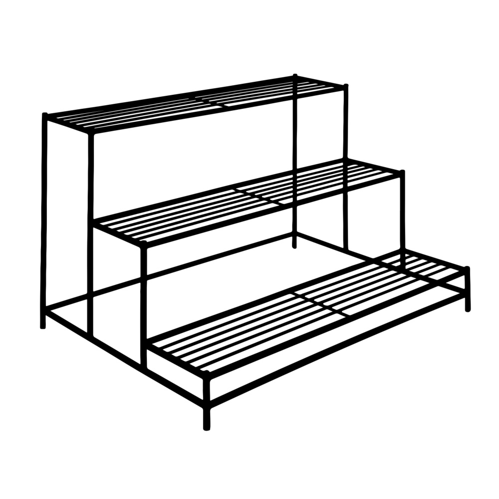 Opory VATAX - Stojan na květiny SANKURU 3 patra kovový černý 75cm