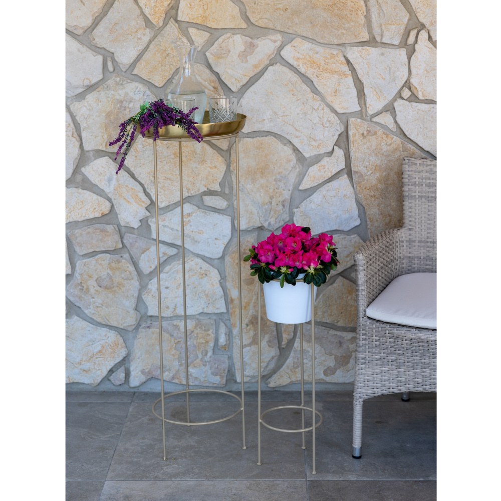 Stojan na květiny VOLTA kulatý kovový černý 50/60/70/100cm-0