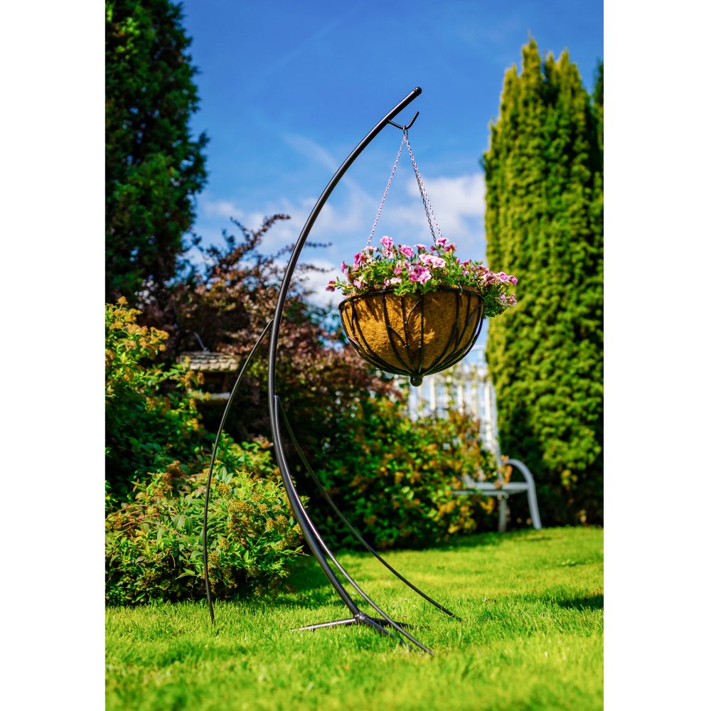 Stojan na lucernu/závěsný květináč CHETCO kovový černý 120/140/160cm-0