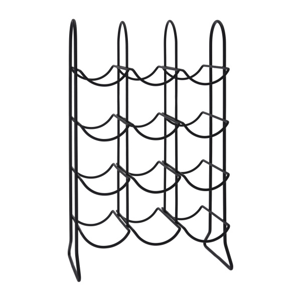 Stojany na víno - Stojan na víno 12 lahví kov černý 47cm