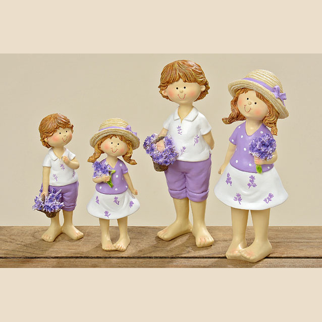 Dekorační figurky postav - Stojící figurka chlapce nebo dívky LAVENDI 24cm polyresin velká