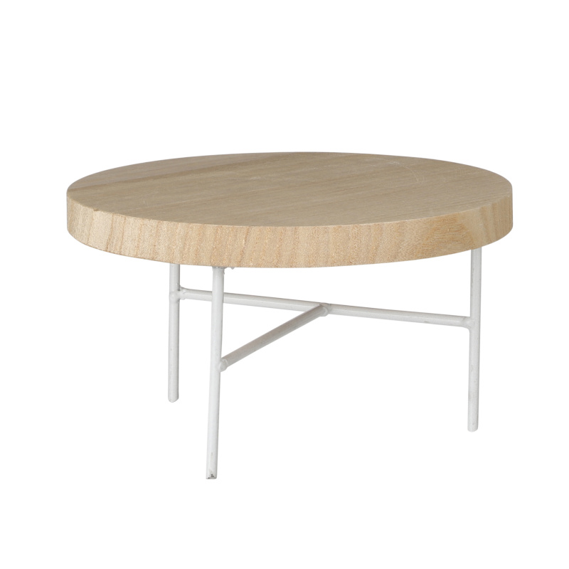 Nábytek a stolky - Stolek kulatý 20cm dřevo a kov