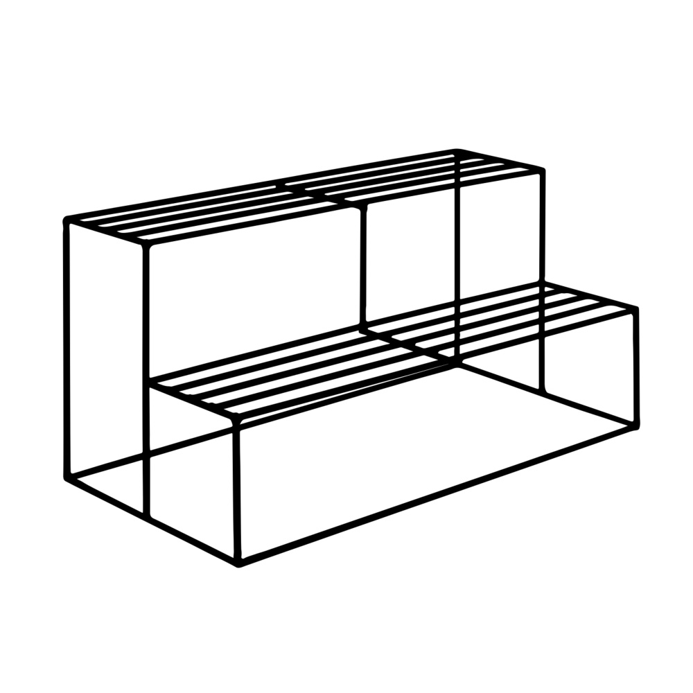 Opory VATAX - Stolek na květiny KASAI 2 patra středový kovový černý 78cm