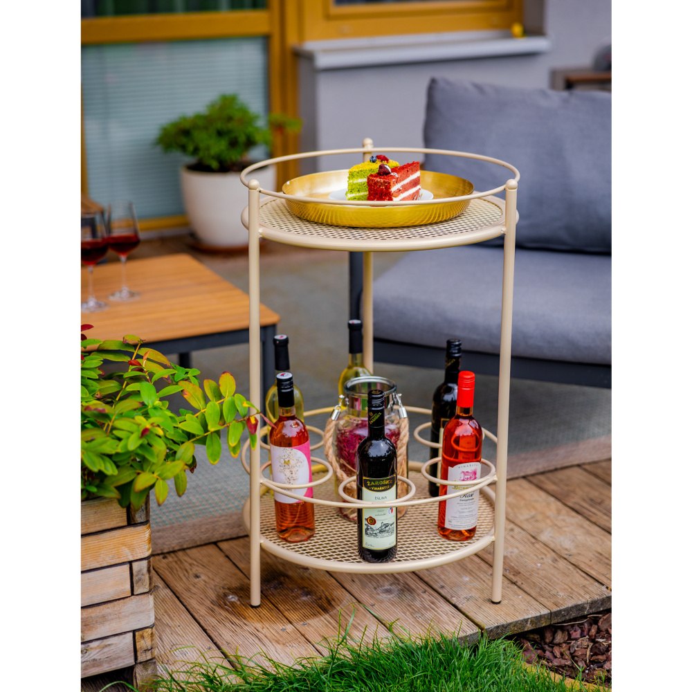 Stolek na víno PARTY kovový černý 80cm-0