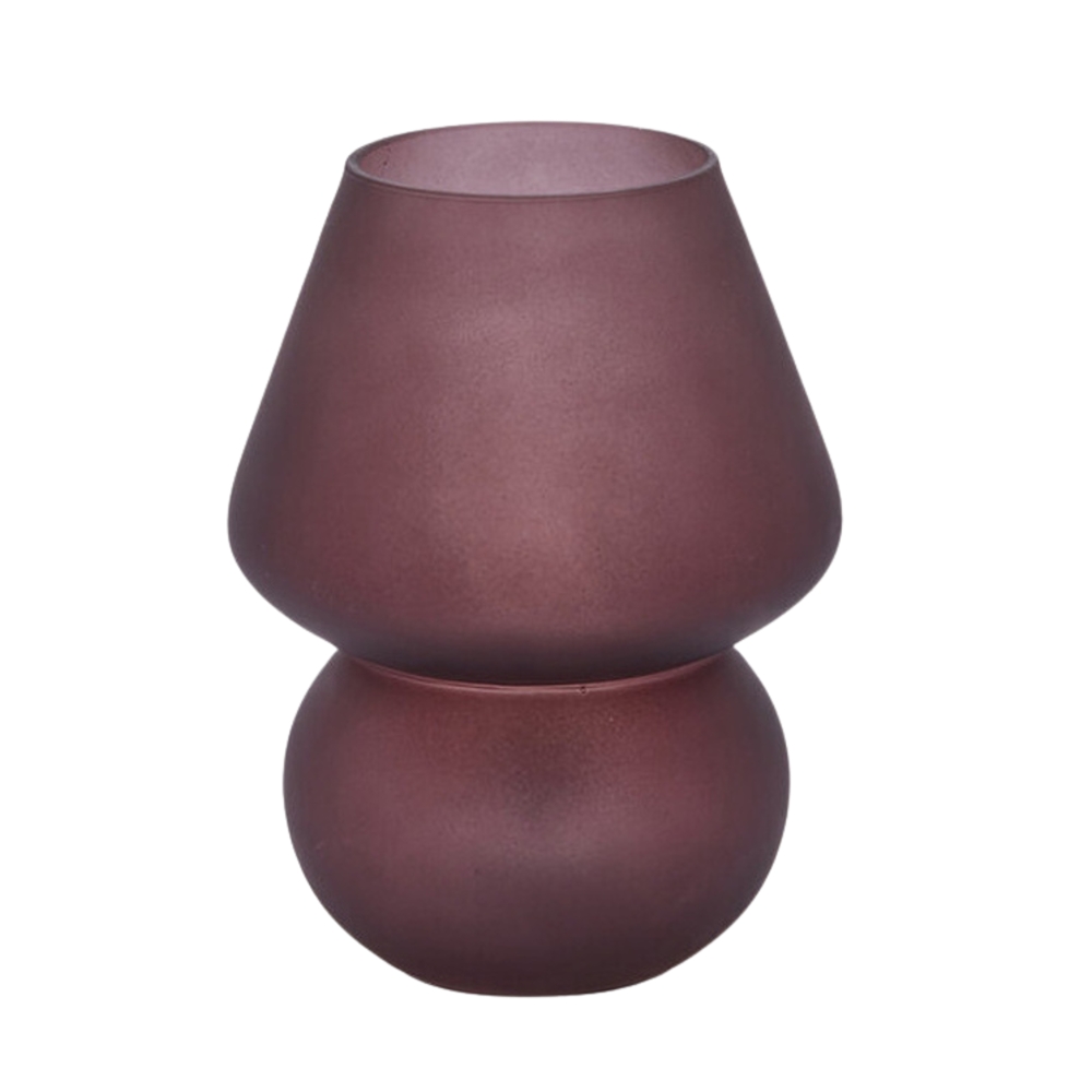 Lucerny a lampy - Stolní venkovní lampa AURA a USB skleněná mauve 20cm