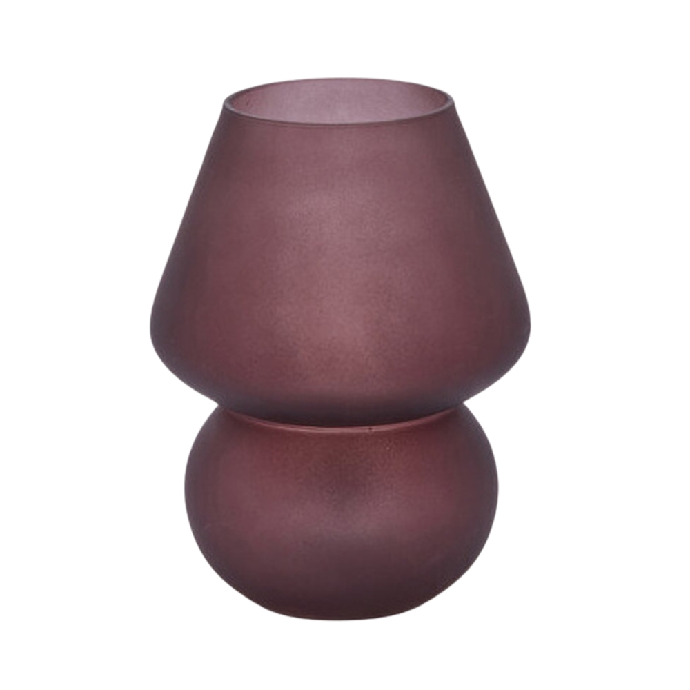 Lucerny a lampy - Stolní venkovní lampa AURA s USB skleněná mauve 15cm