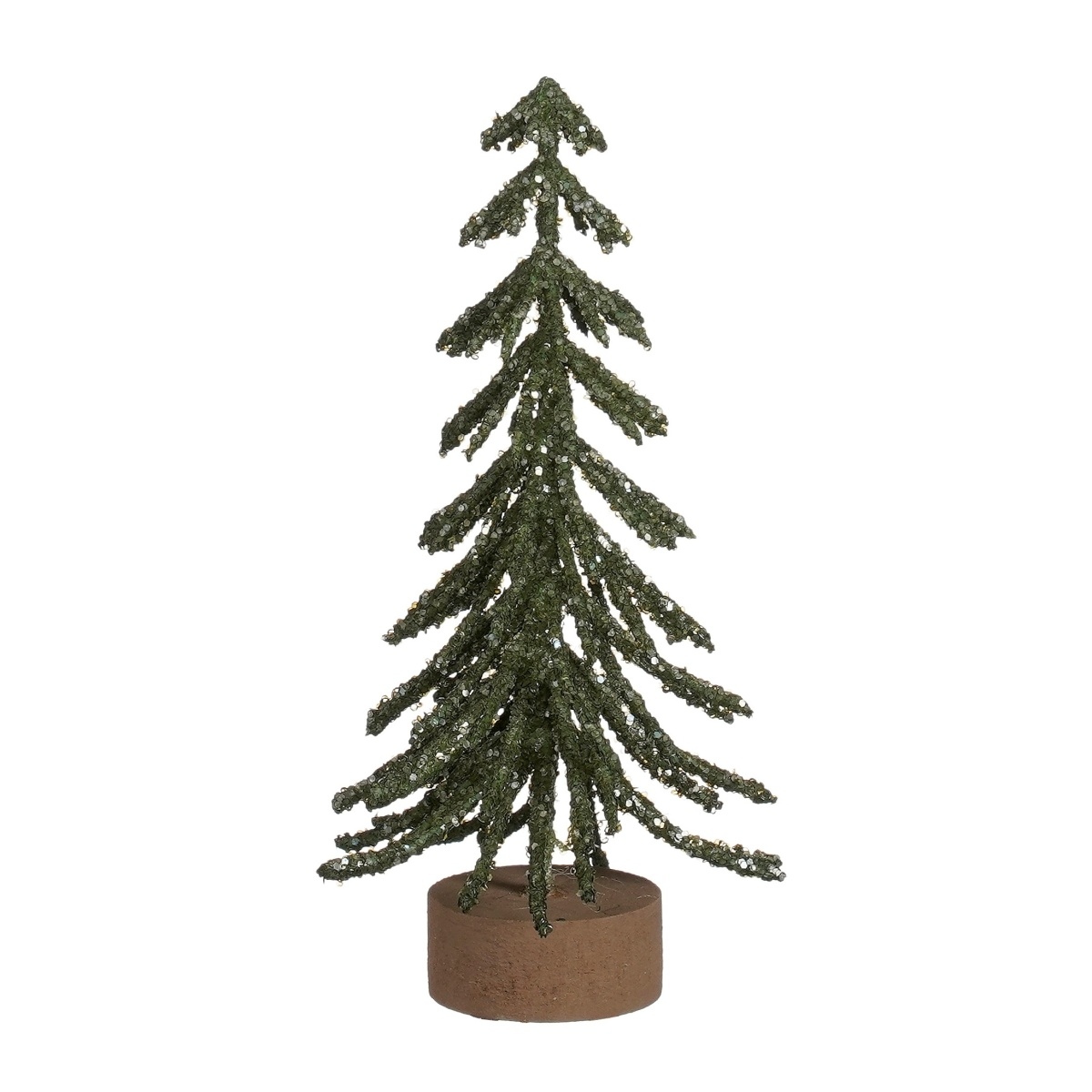 Umělé vánoční stromky - Stromek umělý na podstavci s glitry 13cm
