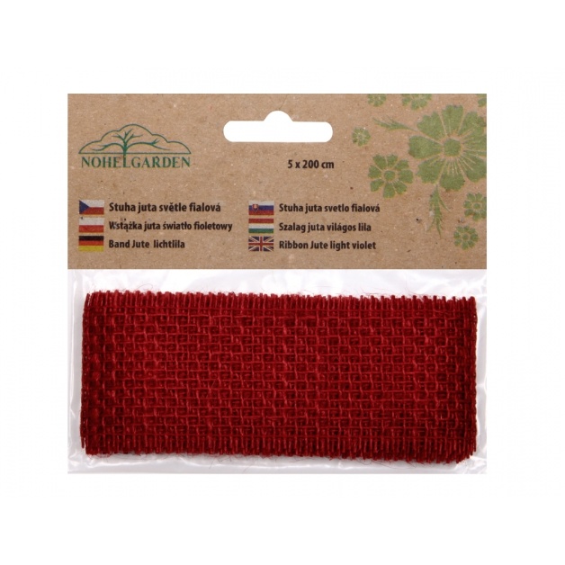 Stuhy, vlákna a lýka - Stuha jutová bordó 2m