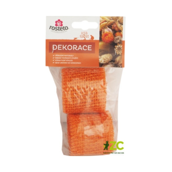 Stuhy, vlákna a lýka - Stuha jutová ROSTETO 3m oranžová 2ks