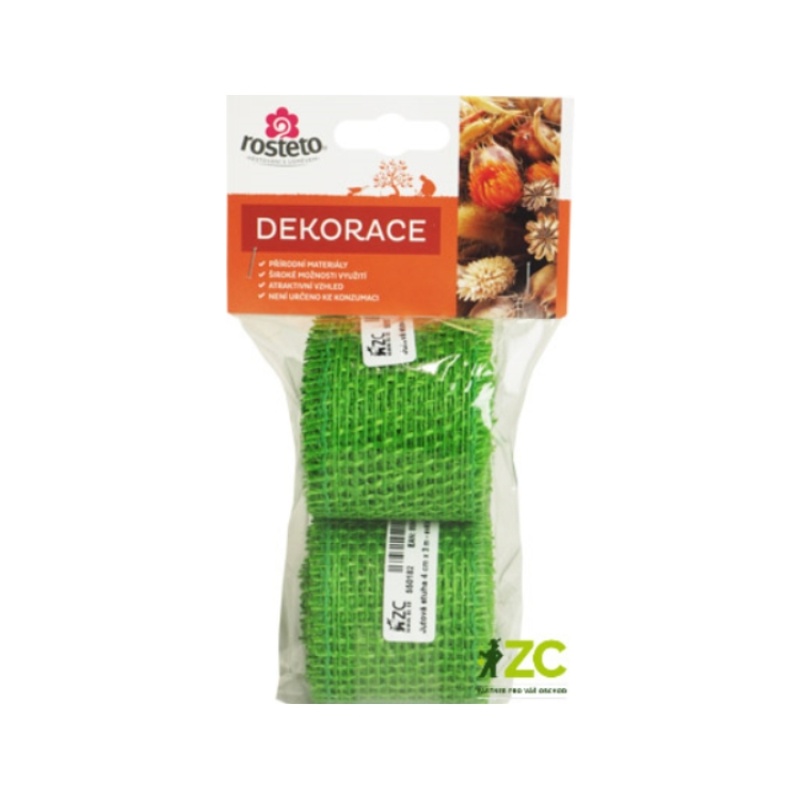 Stuhy, vlákna a lýka - Stuha jutová ROSTETO sv.zelená 2ks