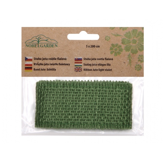 Stuhy, vlákna a lýka - Stuha jutová tmavě zelená 2m