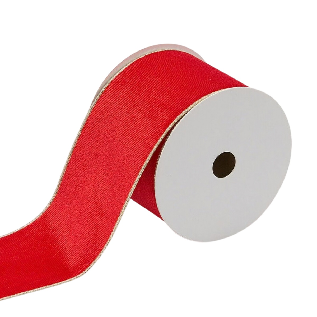 Vánoční stuhy - Stuha vánoční látková červená 10m x 89mm