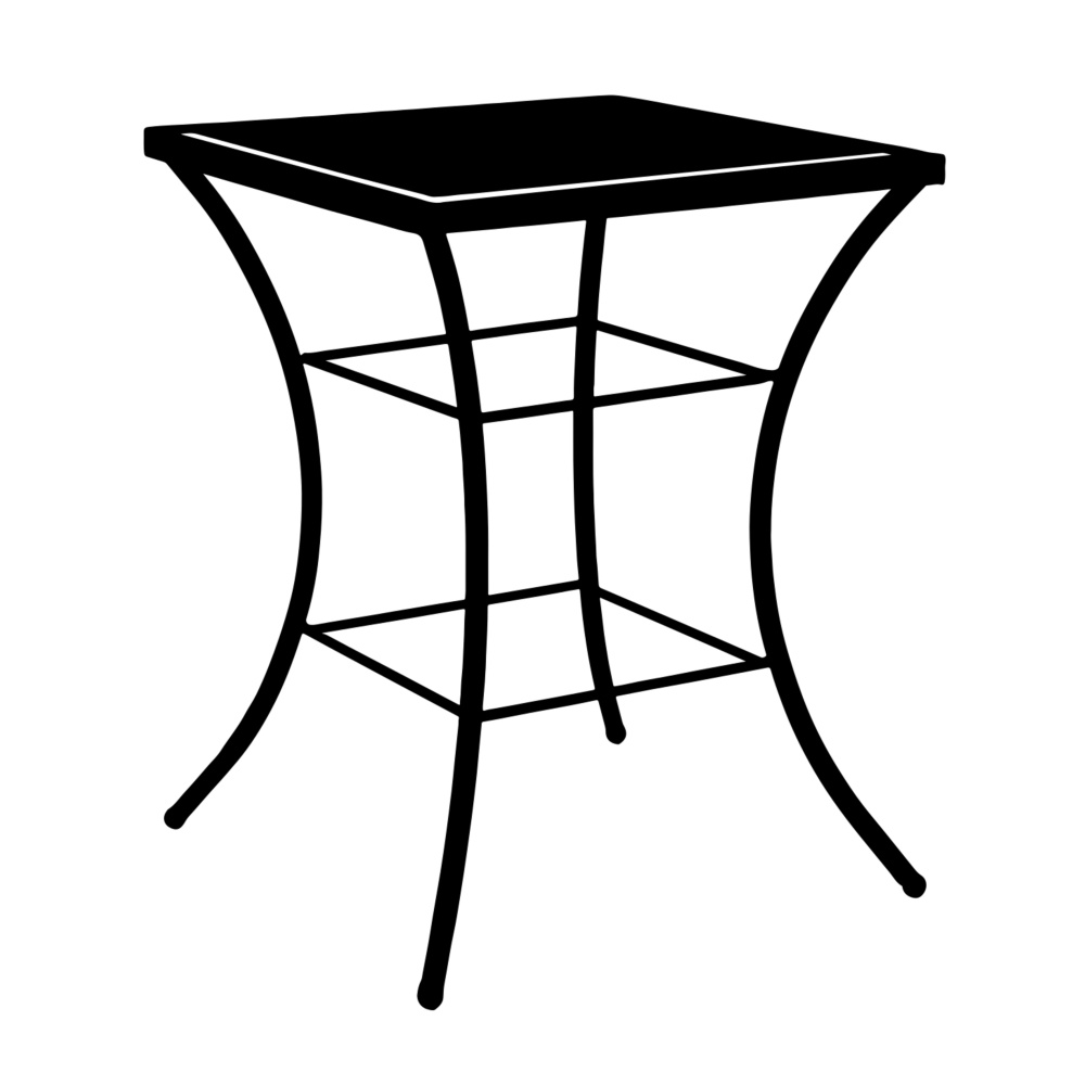 Opory VATAX - Stůl hranatý METAURO kovový černý 50x65cm