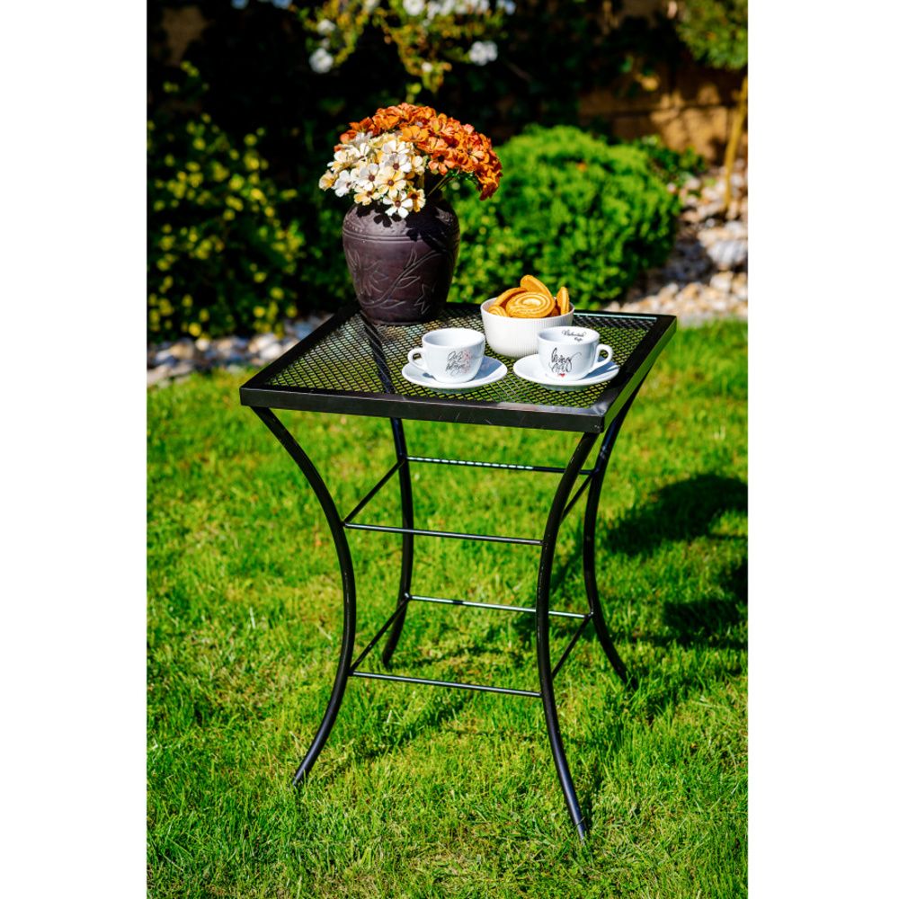 Stůl hranatý METAURO kovový černý 50x65cm-0