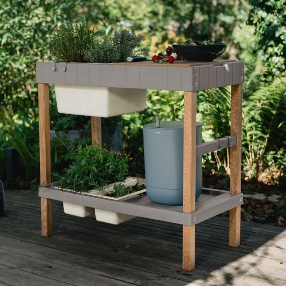 Stůl pěstební ponk taupe/sl.kost 88cm-0