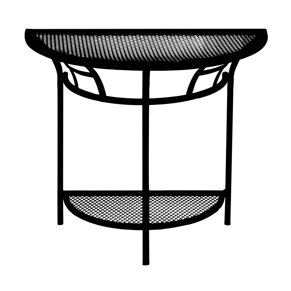 Zahradní nábytek a doplňky - Stůl půlkulatý SALSO kovový černý 65cm