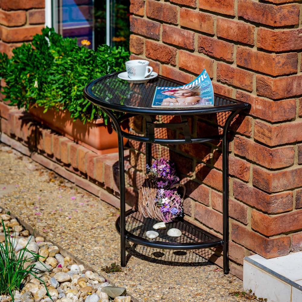 Stůl půlkulatý SALSO kovový černý 65cm-0