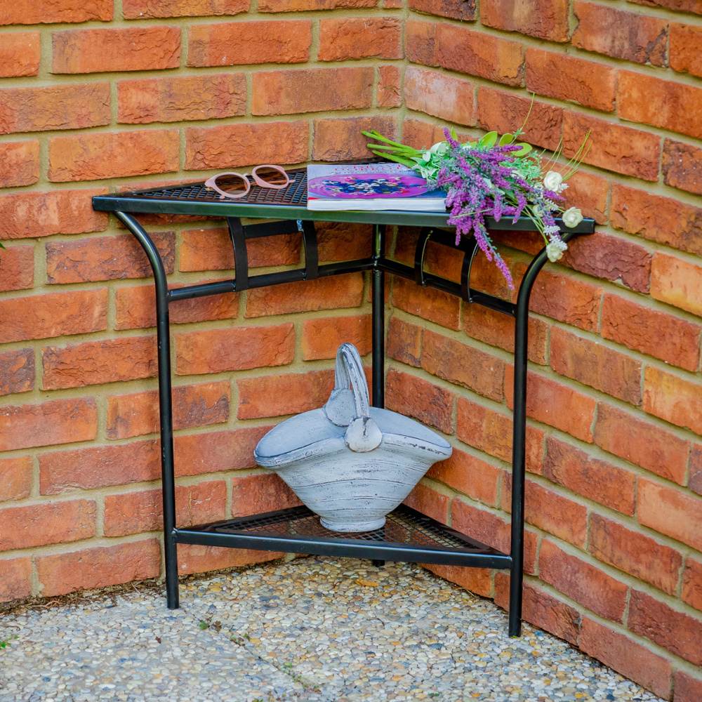 Stůl rohový SIMBO kovový černý 65cm-0