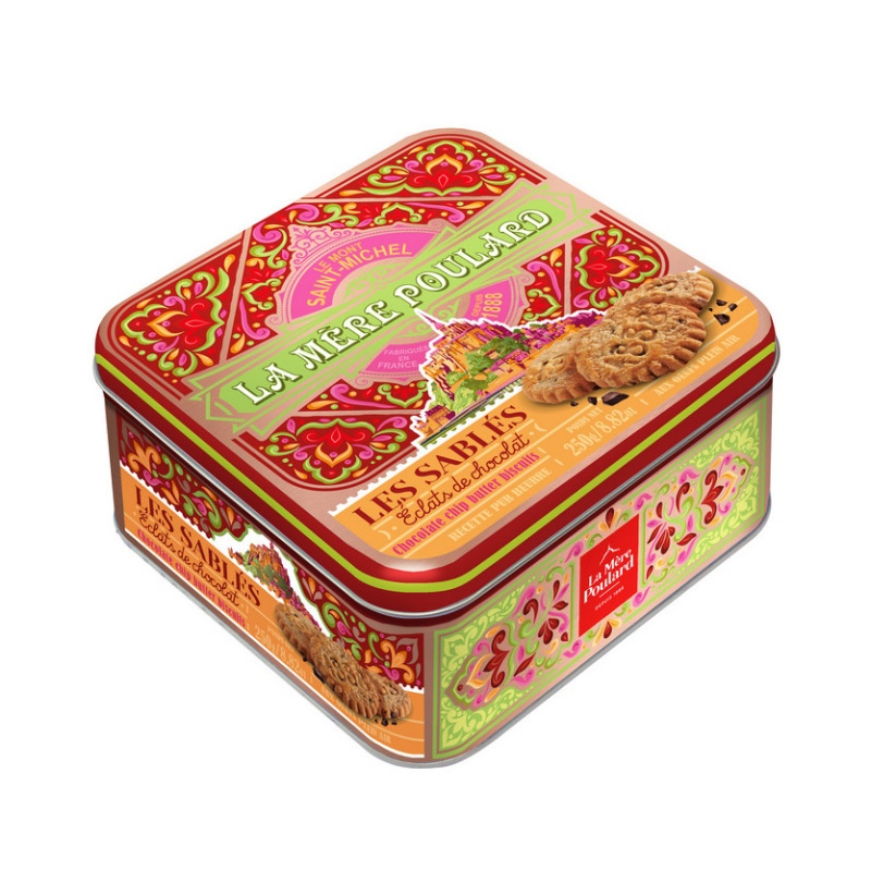 Sladké pochoutky - Sušenky L.M.POULARD Mythique butter chocolate chips dóza 250g