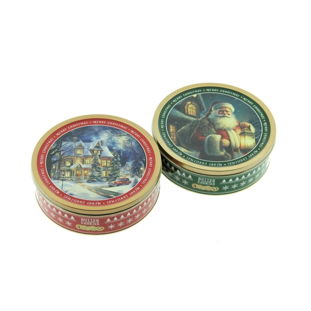 Sladké pochoutky - Sušenky v plechové dóze s vánočním motivem mix 340g