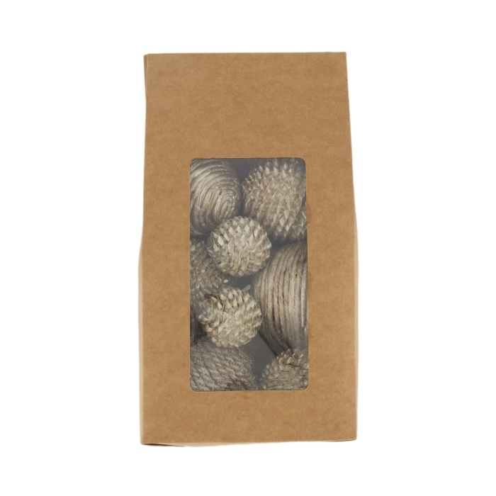 Přízdoby - Sušina koule v krabičce mix šampaň 12ks