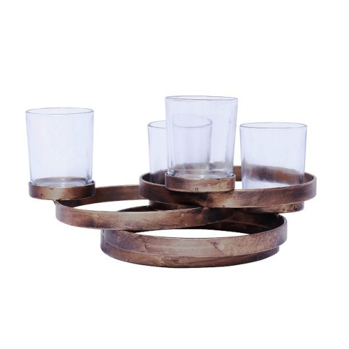 Svíce kruhový GROVI na 4 svíčky antik 33cm