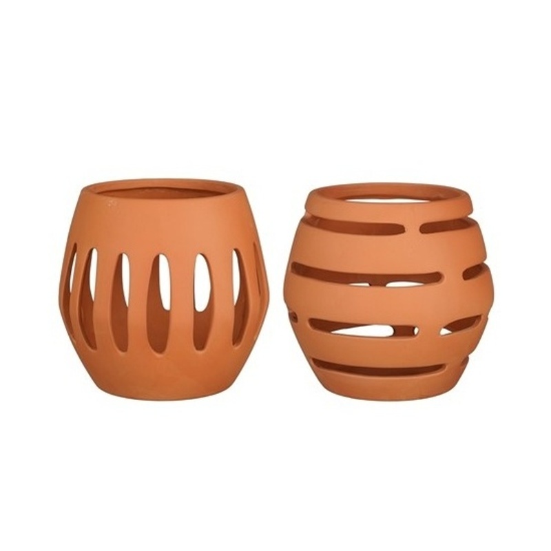 Svícny - Svícen atyp HURRICANE terakotový mix 18cm