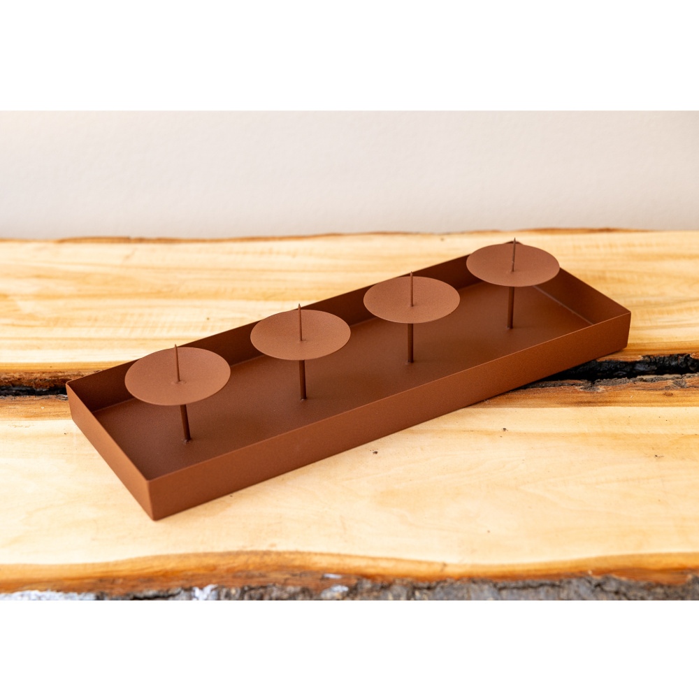 Svícen hranatý IVO na 4 svíčky kovový 50x18cm-0