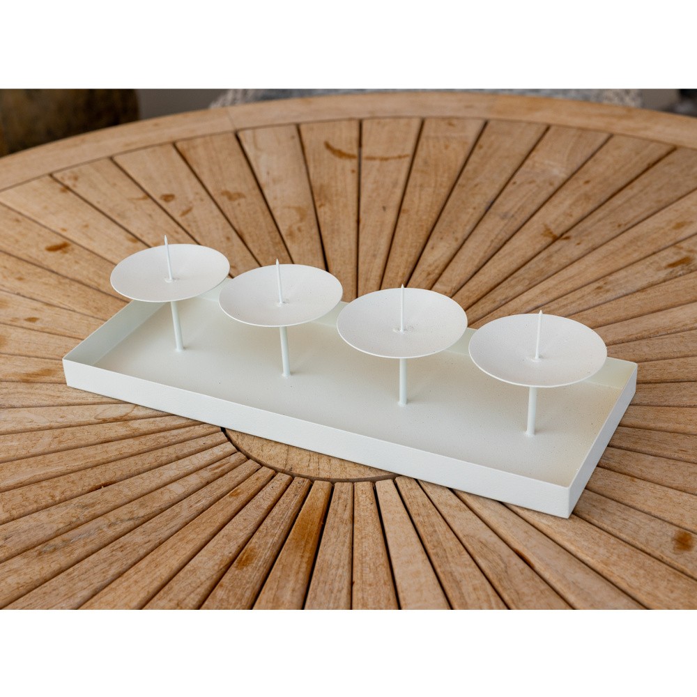 Svícen hranatý IZAK na 4 svíčky kovový 39x15cm-0