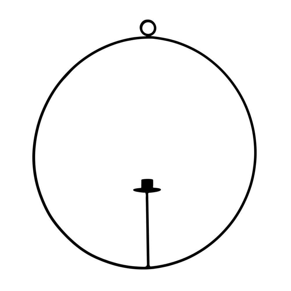 Dekorace - Svícen kruhový BARTANG na 1 svíčku závěsný 50/70cm