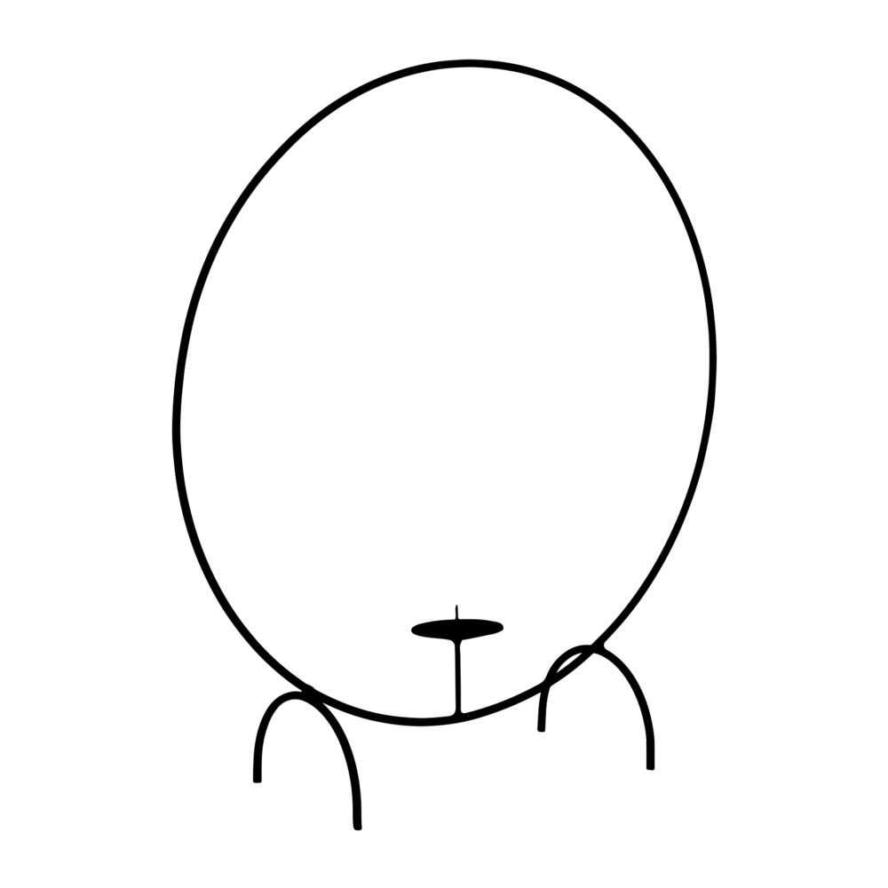 Dekorace - Svícen kruhový DIGUL na 1 svíčku na nohách 70cm