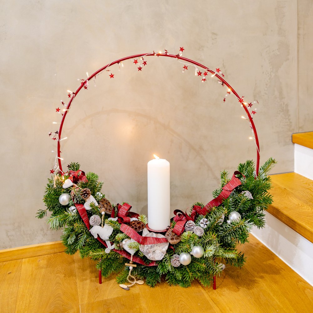 Svícen kruhový DIGUL na 1 svíčku na nohách 70cm-0