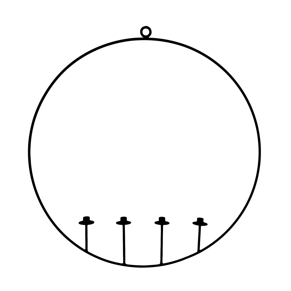 Dekorace - Svícen kruhový PUKHAN na 4 svíčky závěsný 90cm