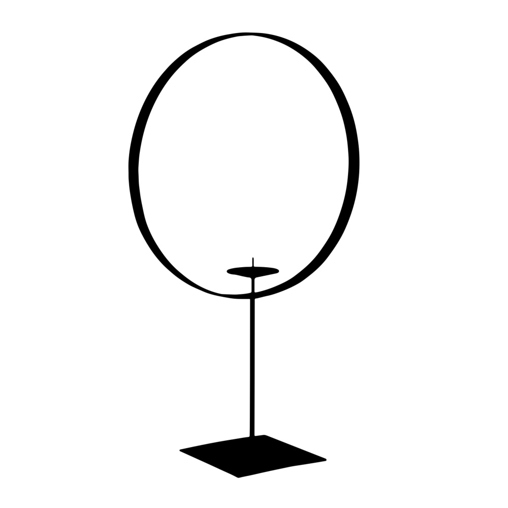 Dekorace - Svícen kruhový WAIKATO na 1 svíčku na podstavci kovový 80cm