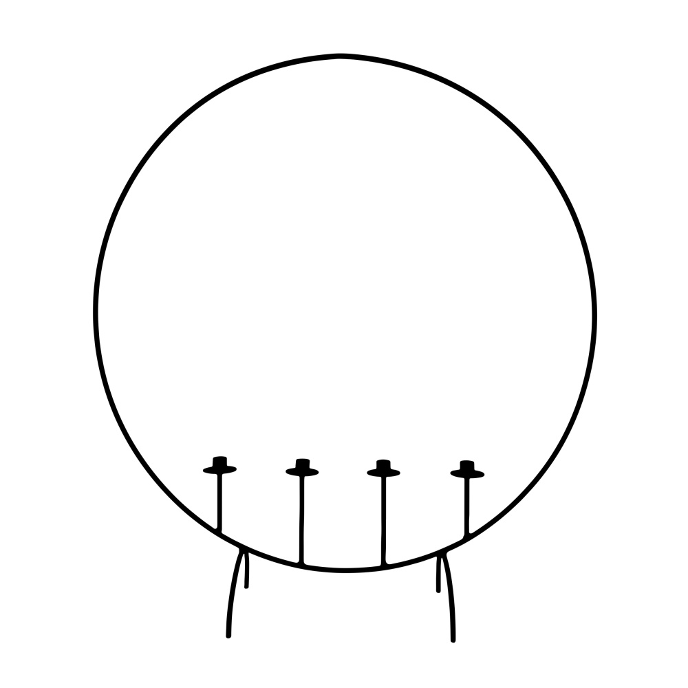 Dekorace - Svícen kulatý PUKHAN na 4 svíčky na nohách 90cm