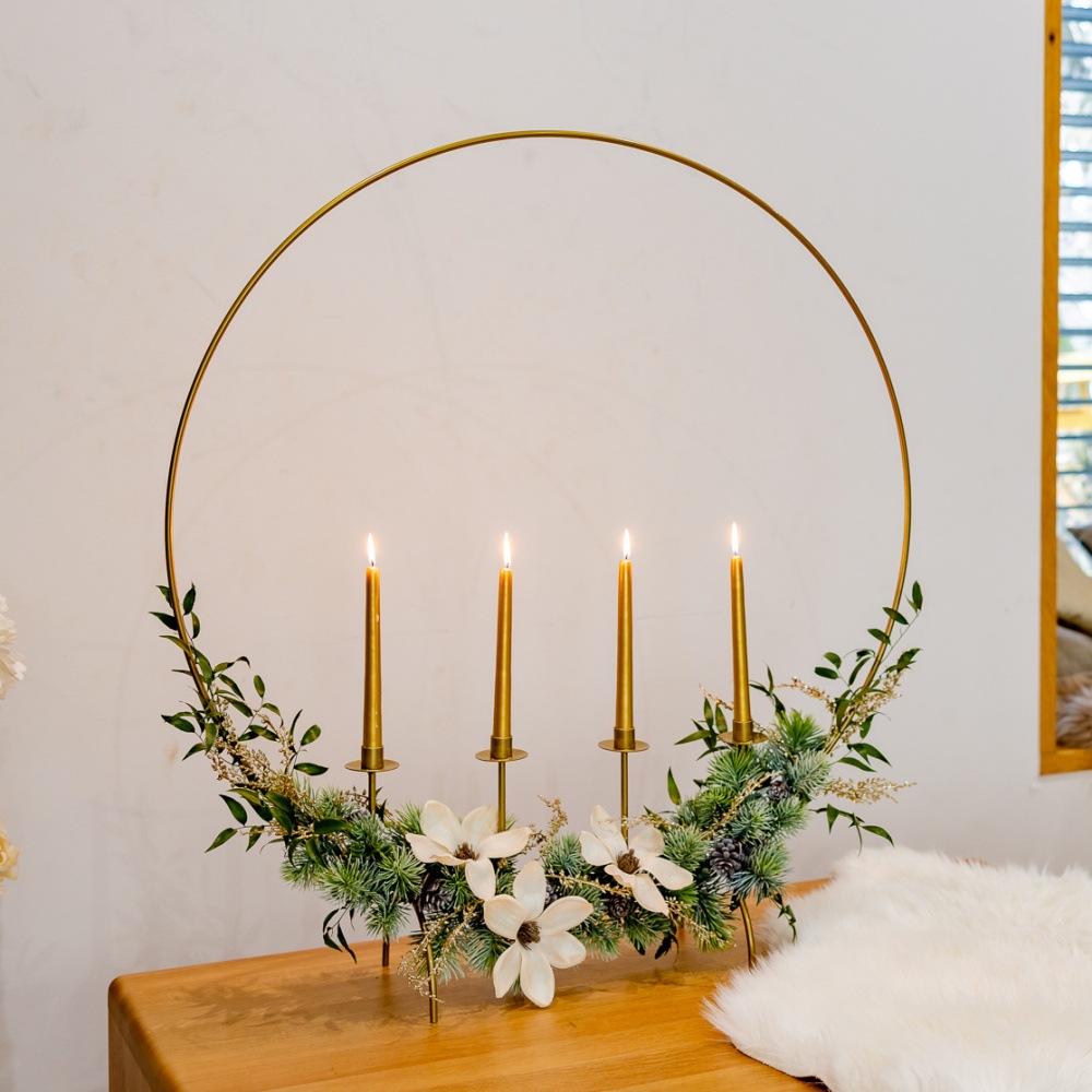 Svícen kulatý PUKHAN na 4 svíčky na nohách 90cm-0