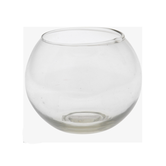 Skleněné vázy - Svícen na čajovku koule sklo 10cm