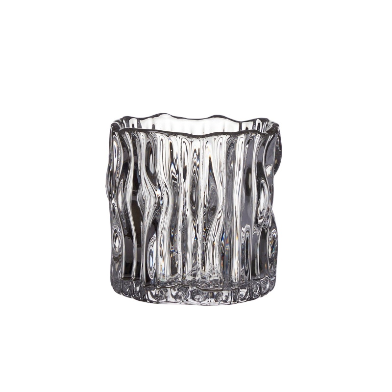 Svícny - Svícen na čajovku skleněný válcový LIVI čirý 10cm