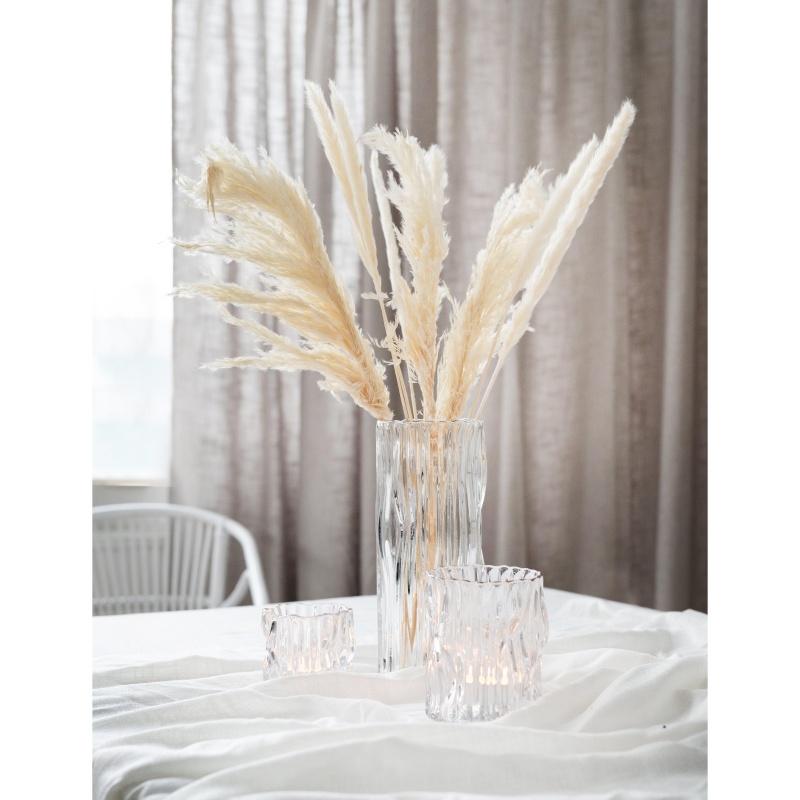 Svícen na čajovku skleněný válcový LIVI čirý 10cm-1