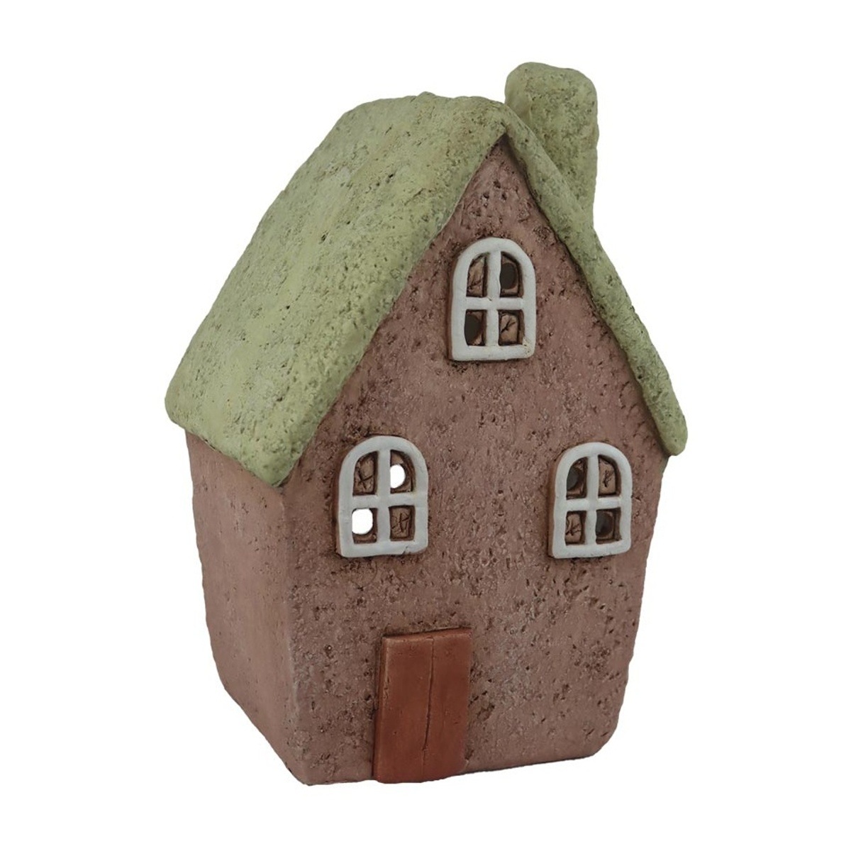 Svícny - Svícen na čajovku terakotový dům 30,5cm