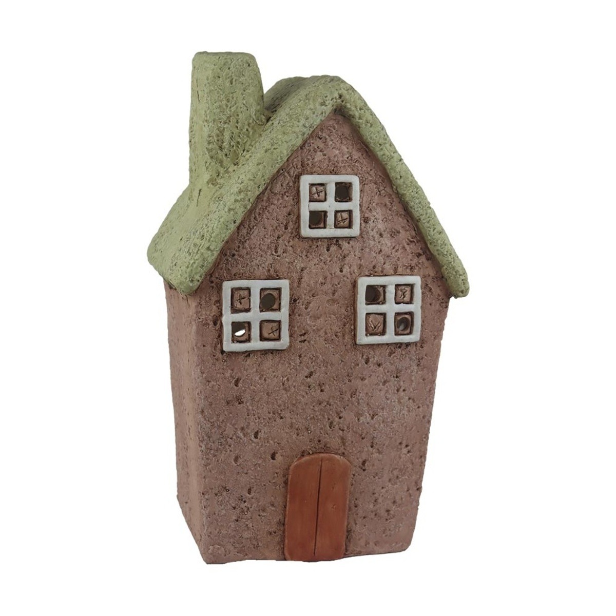 Svícny - Svícen na čajovku terakotový dům 38cm