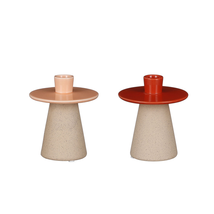 Svícny - Svícen na noze keramika 12cm