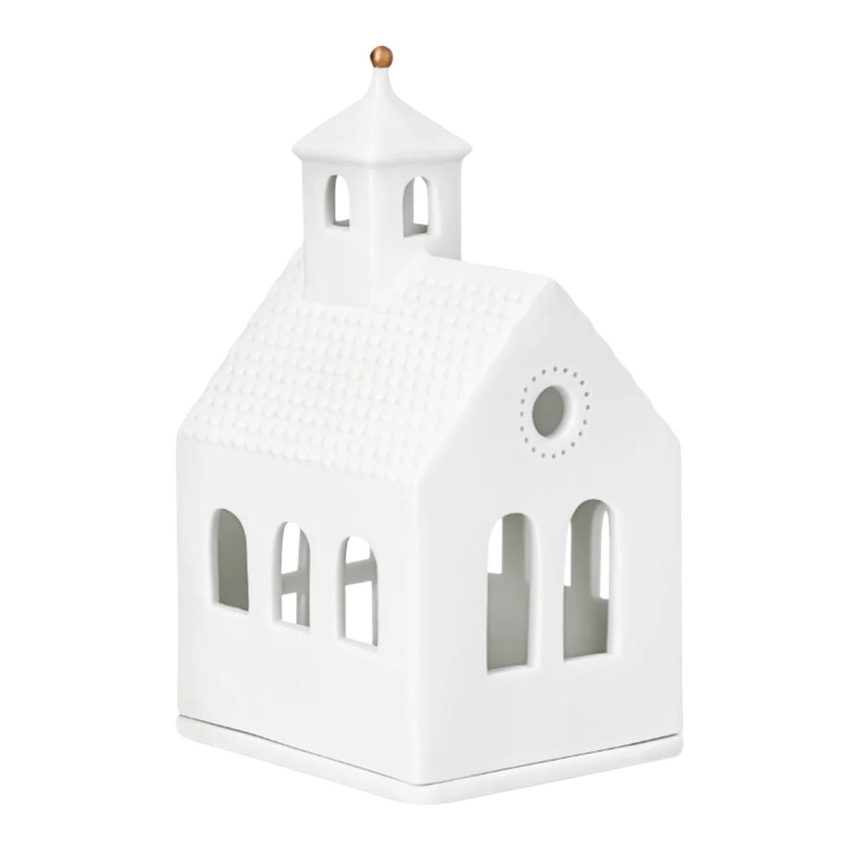 Svícny - Svícen porcelánový kostel 14cm
