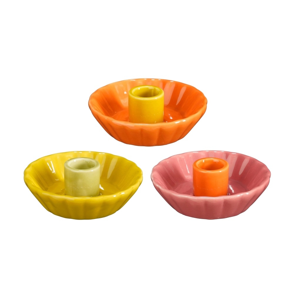 Svícny - Svícen porcelánový na 1 svíčku mix 11cm