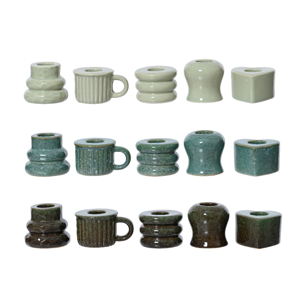 Svícny - Svícen porcelánový na 1 svíčku mix 5cm